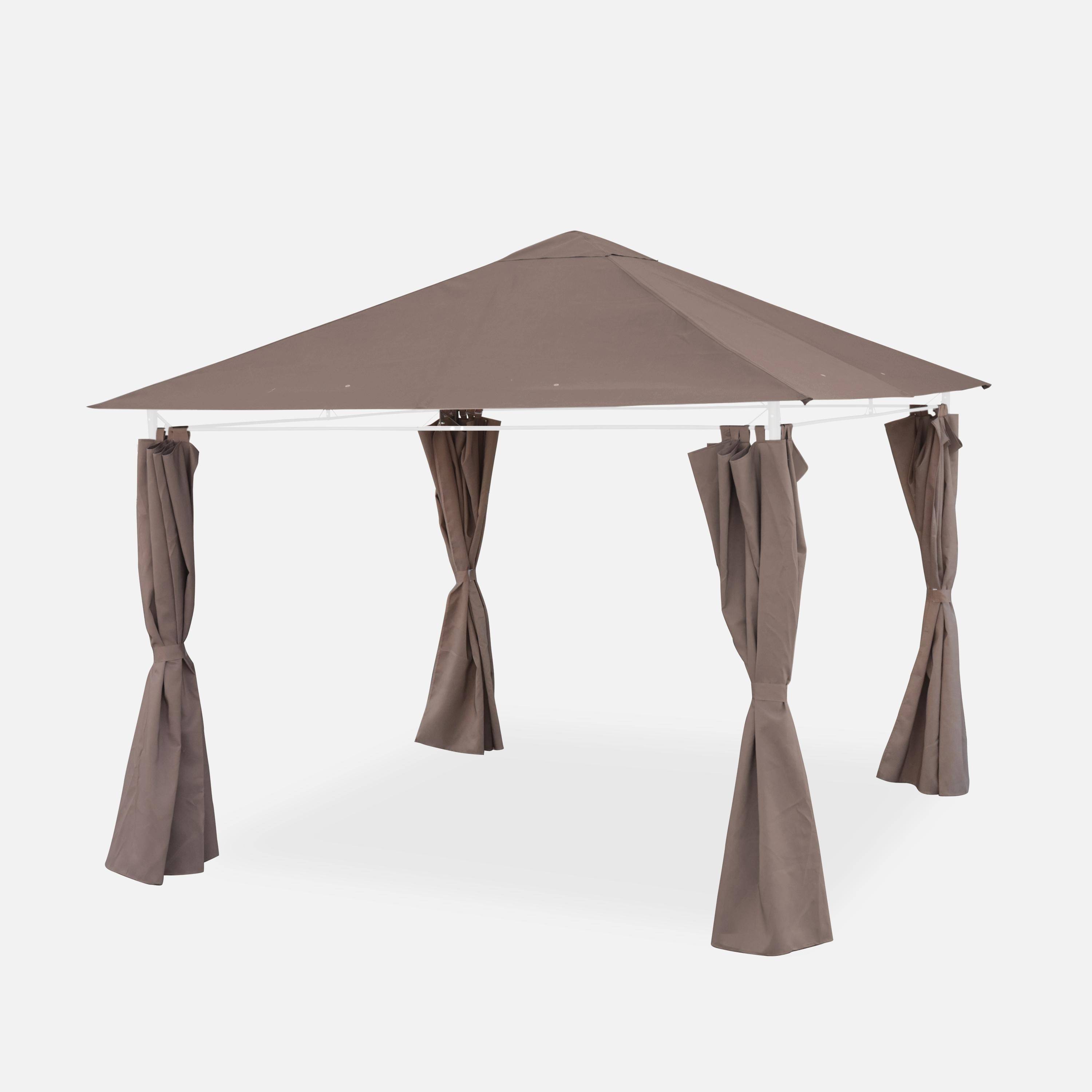 Cubierta + Cortinas para pérgola Elusa - Lona de techo + cortinas para pergola Elusa 3x3m