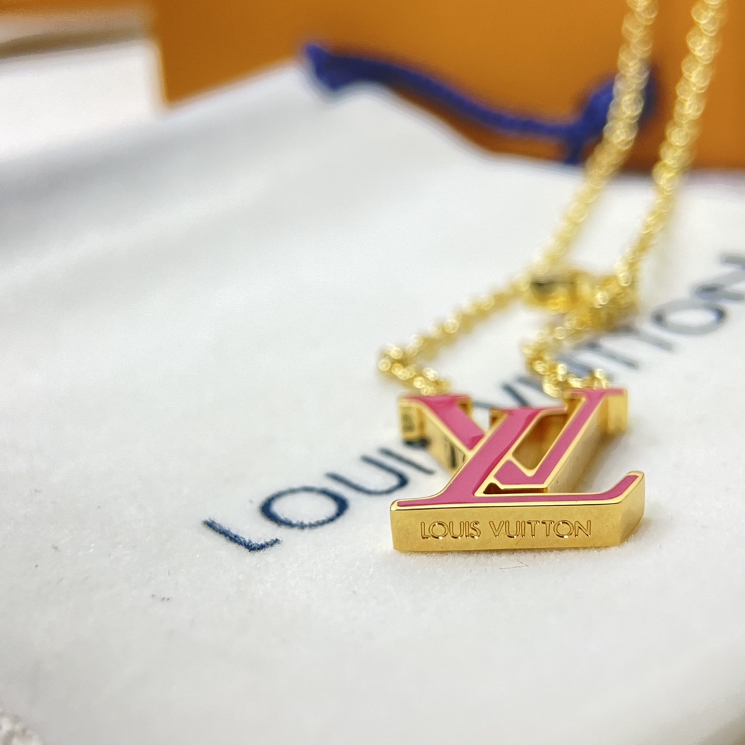 Louis Vuitton Pink LV Monogram Bracelet Necklace - Original Replica Club