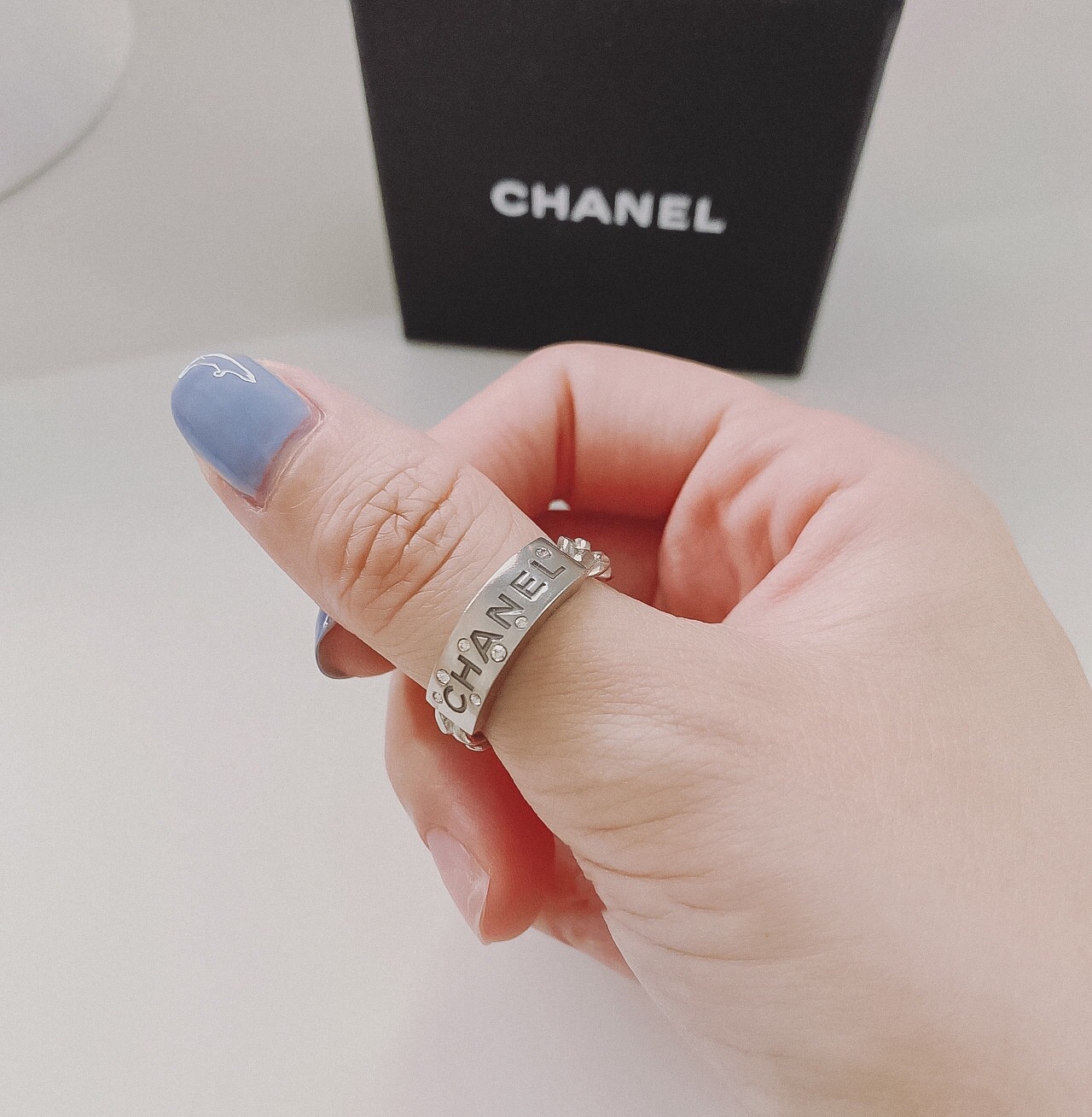 Chanel Monogram Silver Ring - Original Replica Club