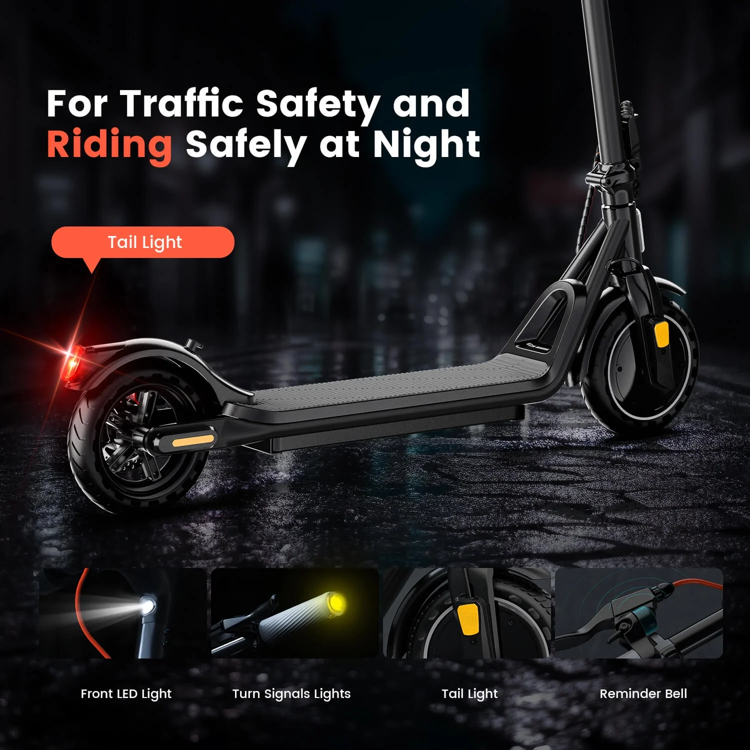 5TH WHEEL W16S 300W Electric Scooter with Turn Signal, 8.5” Solid Tires, 18mph & 12Miles Range, Folding Commuting E-Scooter for Adults with APP Control - Image 8