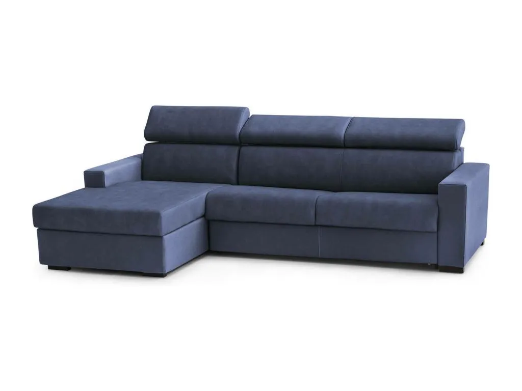 Sofa cama Decoesp Sofá de esquina Made in Italy Sofá con apertura giratoria con Contenedor Izquierdo Península con reposabrazos delgados CYFW44127