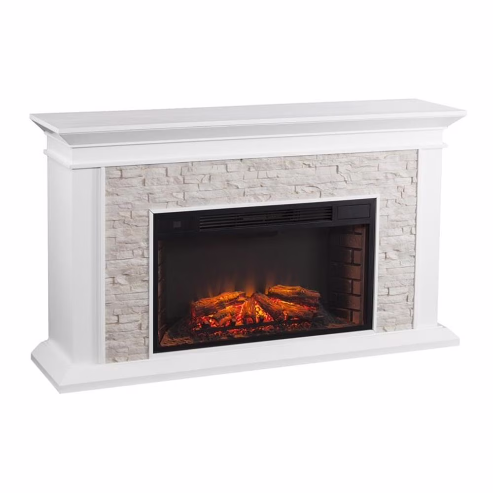 SEI Furniture Canyon Heights Faux Stone Electric Fireplace(Maple)