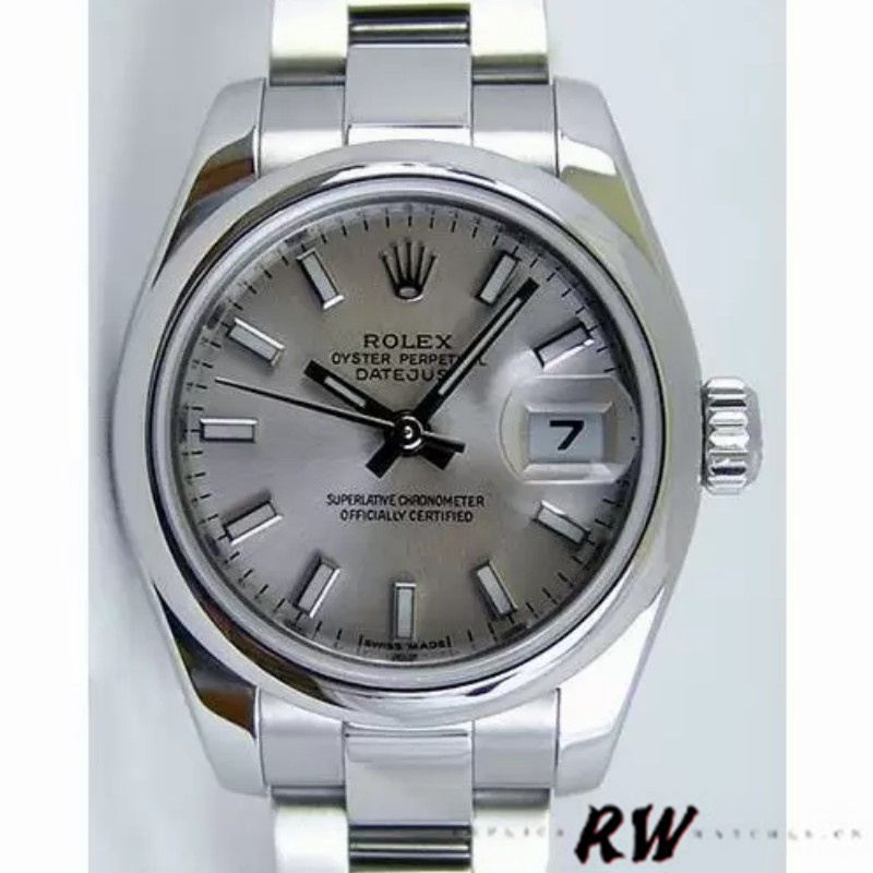 Rolex Datejust 179160 Silver Index Dial Domed Bezel 26MM Lady Replica Watch