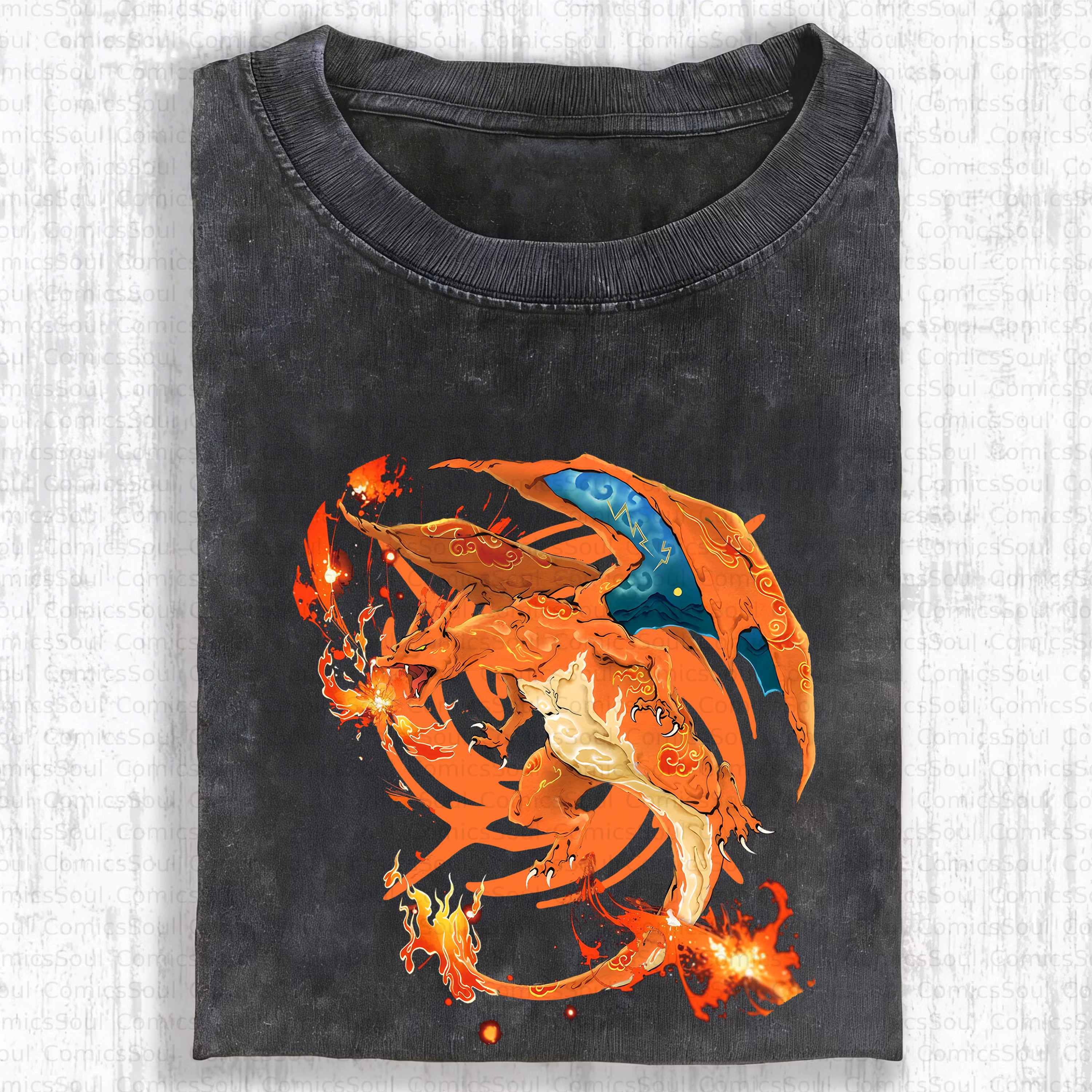 Unisex Anime Inspired Vintage Washed T-Shirt