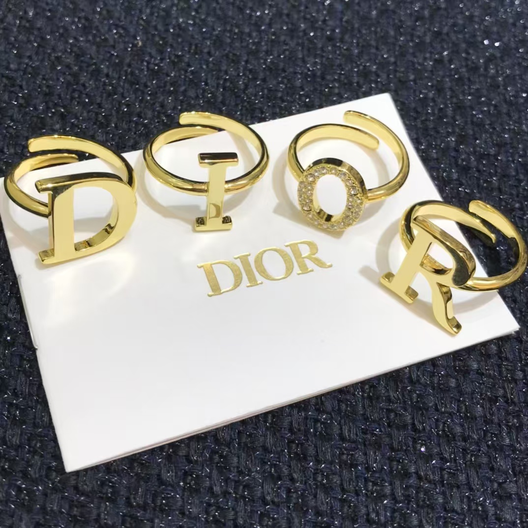 Dior Separate Letters Rings - 4 Pieces - Original Replica Club