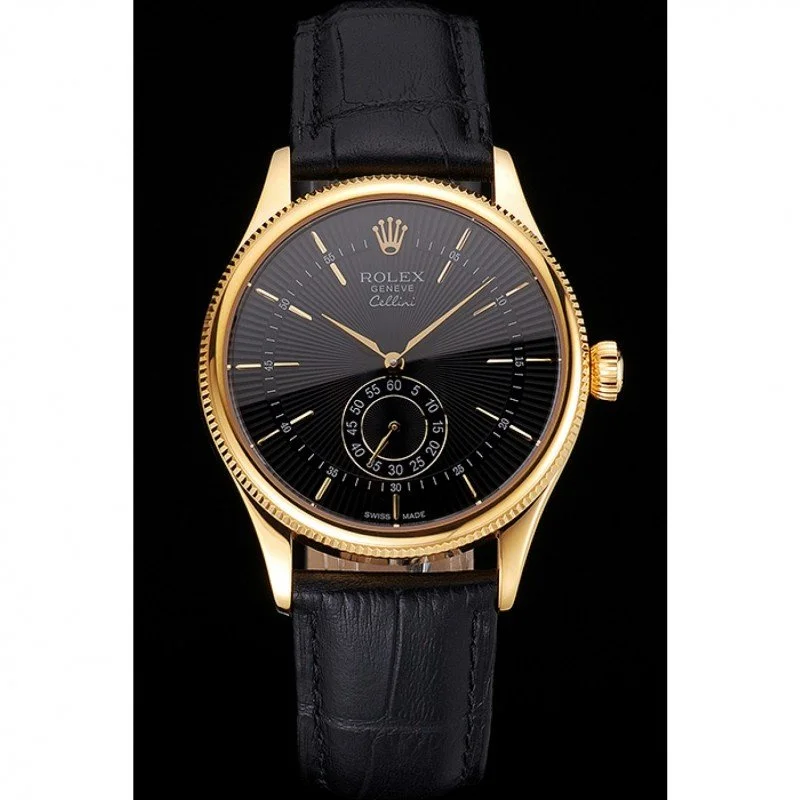 Superclone Rolex Cellini 38mm Black Dial REP016806