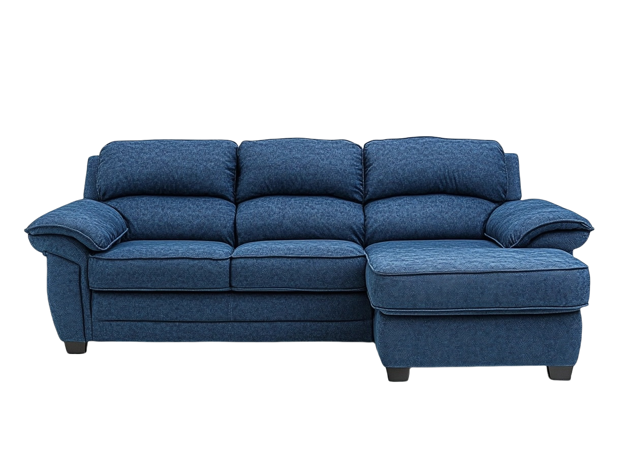 Sofá esquinero de tela azul 250x180 cm ideal para sala de estar moderno con comodidad y elegancia ek6347696
