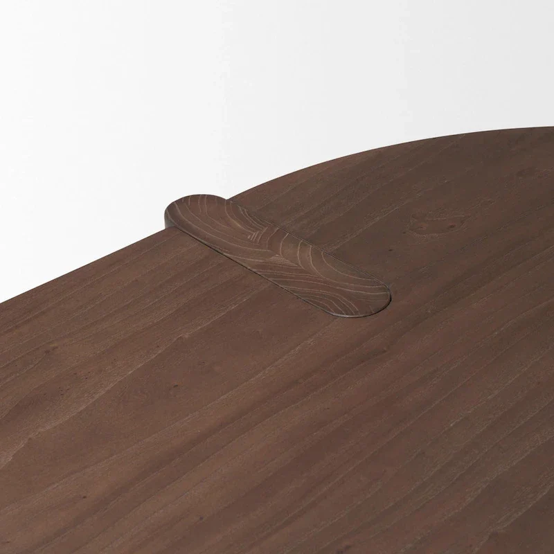 Sohan Dark Elm Oval Dining Table - Dimensions: 91.0L x 38.0W x 30.0H