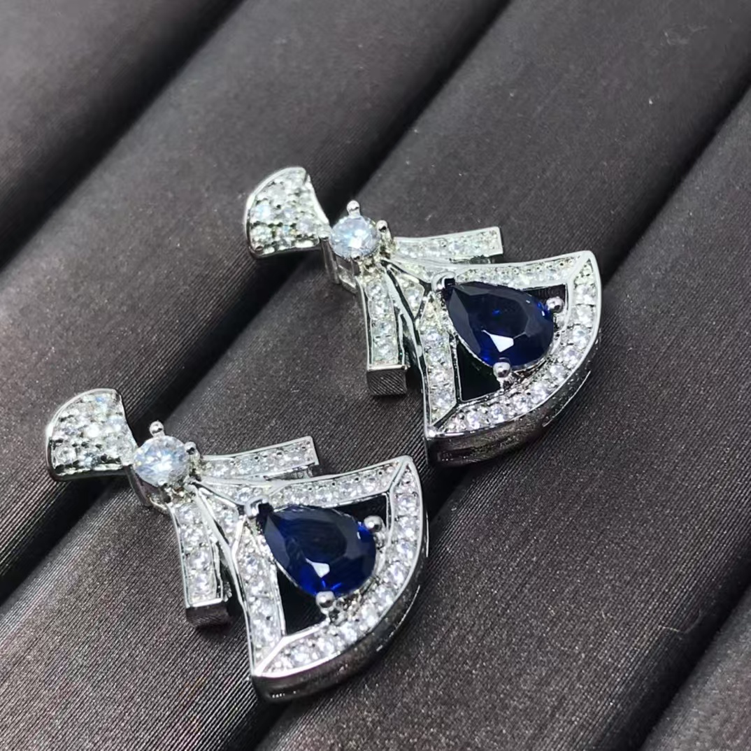 Bvlgari Divas' Dream Earrings - Navy Teardrop Diamond - Original Replica Club