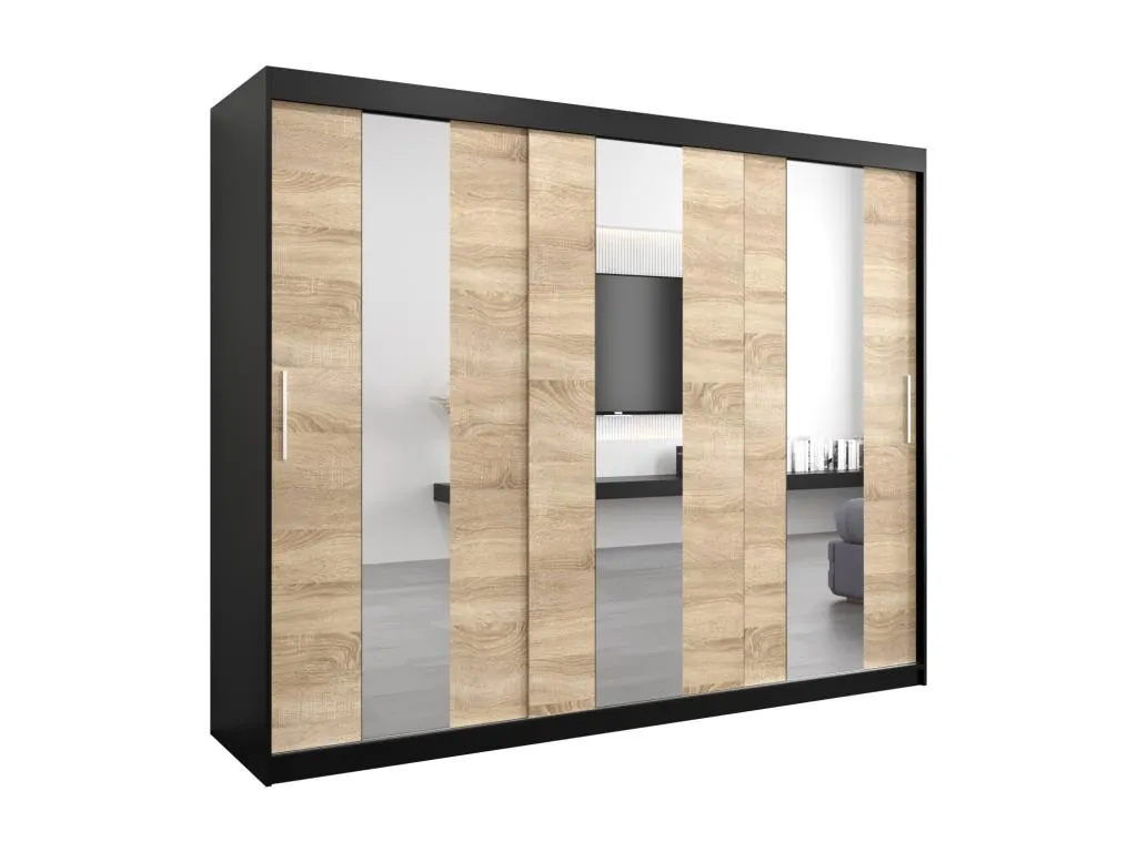 Armario Alkihogares de puertas correderas 200/250/62 3 puertas (negro/Alkihogares)