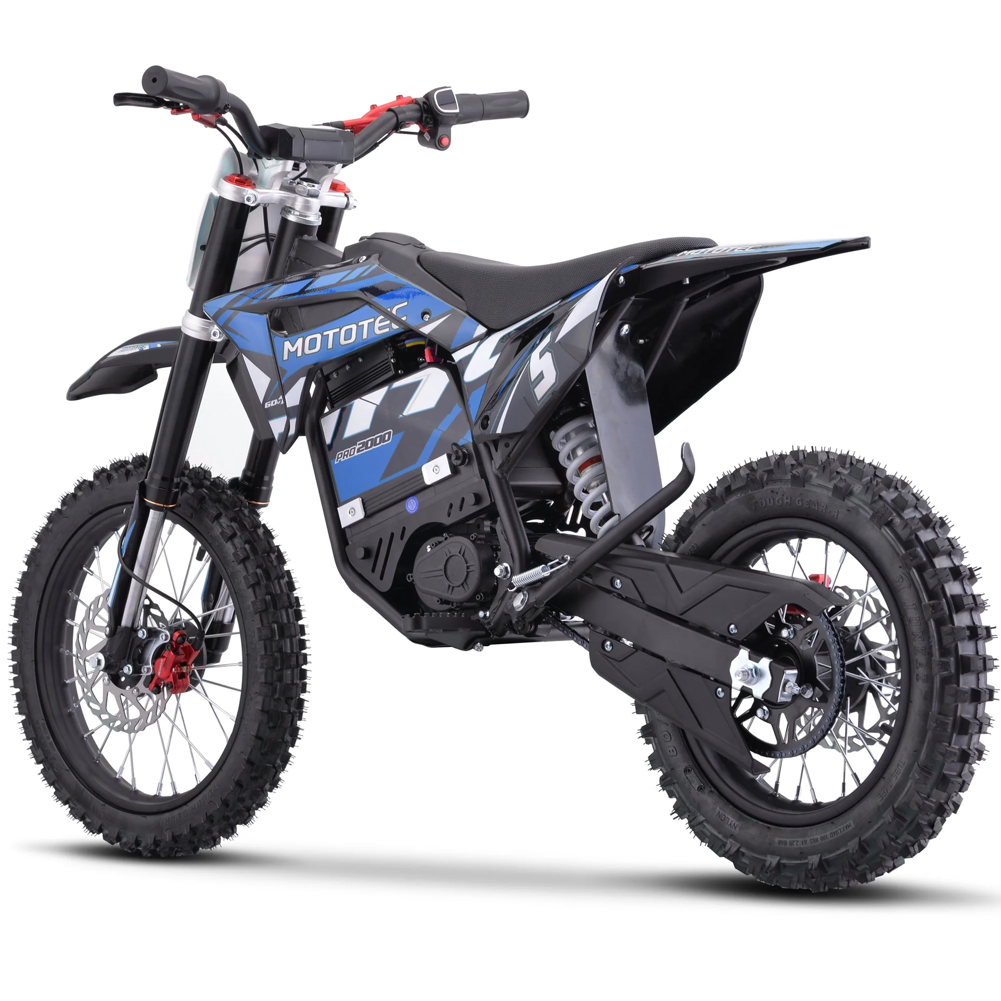 MotoTec 60v Pro Electric Dirt Bike 2000w Lithium Blue - Image 6