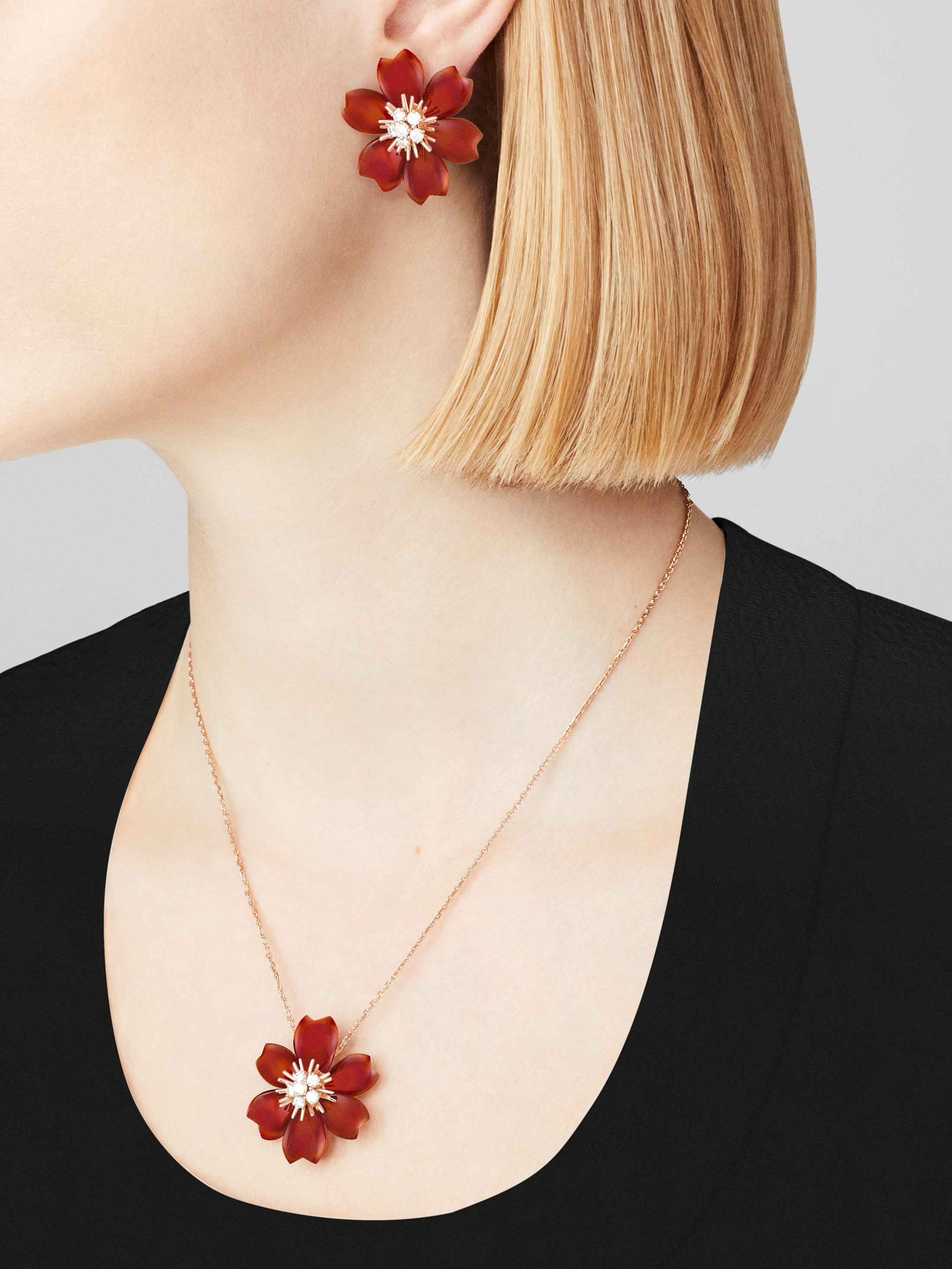 Replicate Rose de Noël earrings, small model(1:1 replica) - Original Replica Club