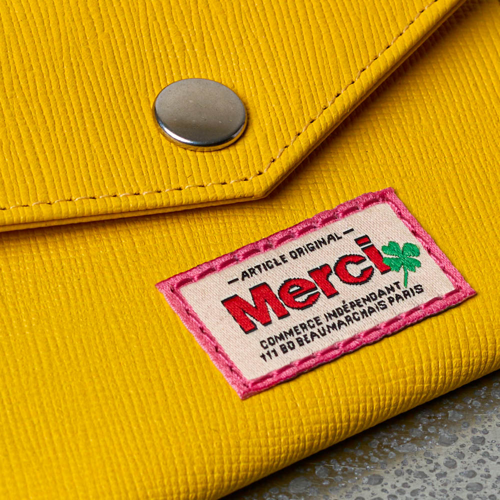 Merci - Porte Carte à Rabat - Jaune