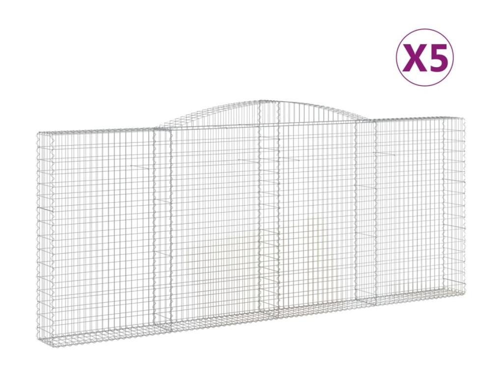 Cestas gaviones 5 uds forma de arco hierro 400x30x160/180 cm