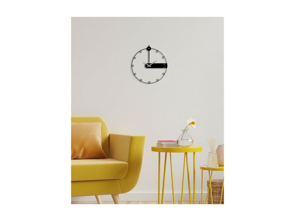 Reloj de Pared Esencial 9, Negro, 46x0,15x50 cm, Mubdelu