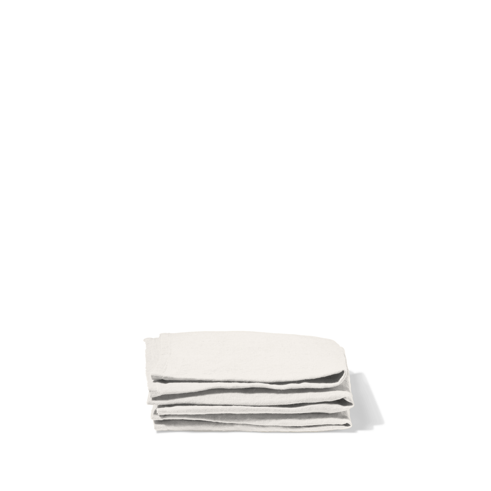 Serviette de table en lin lavé - Blanc Coquillage