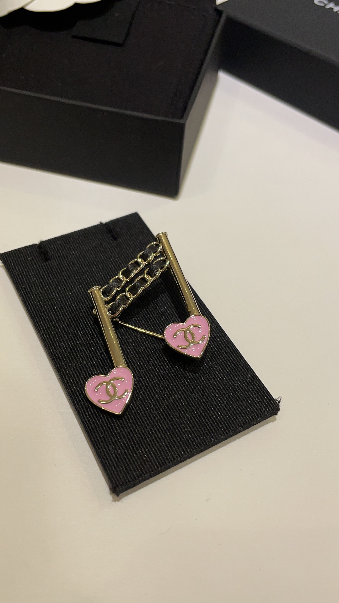 Chanel Pink Heart Note Brooch - Original Replica Club