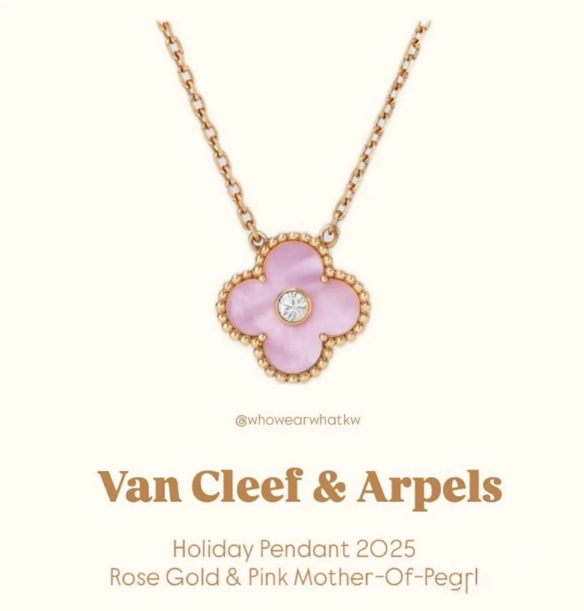 VCA Pink Mother of Pearl Vintage Alhambra Pendant Necklace - Original Replica Club