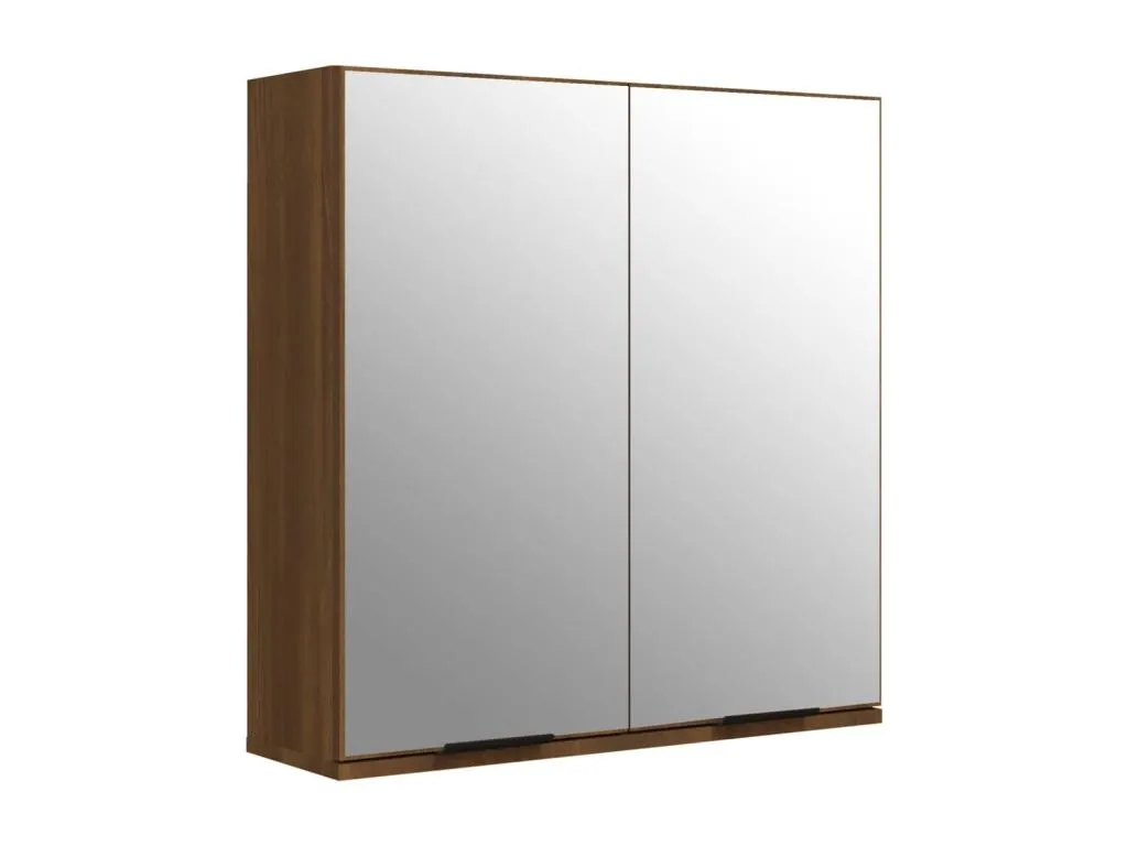Armario de baño con espejo color Mobtrendy marrón 64x20x67 cm nkty59262