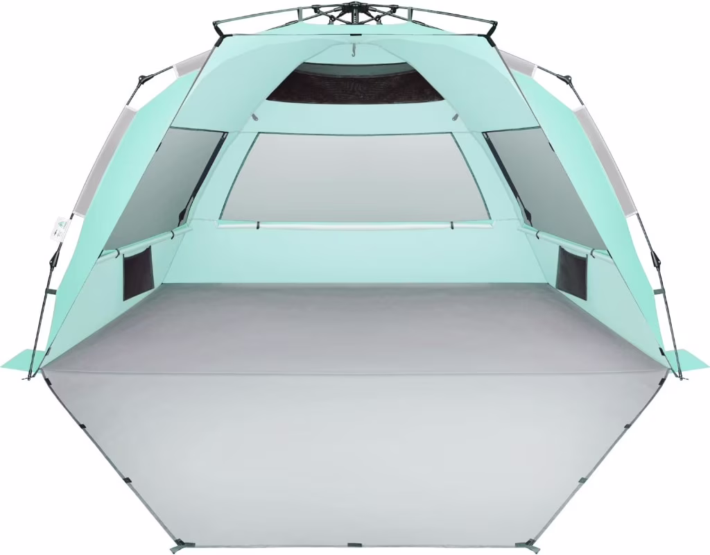 Large Pop Up Beach Tent Sun Shelter for 5-6 Person Portable Sun Shade Instant Tent