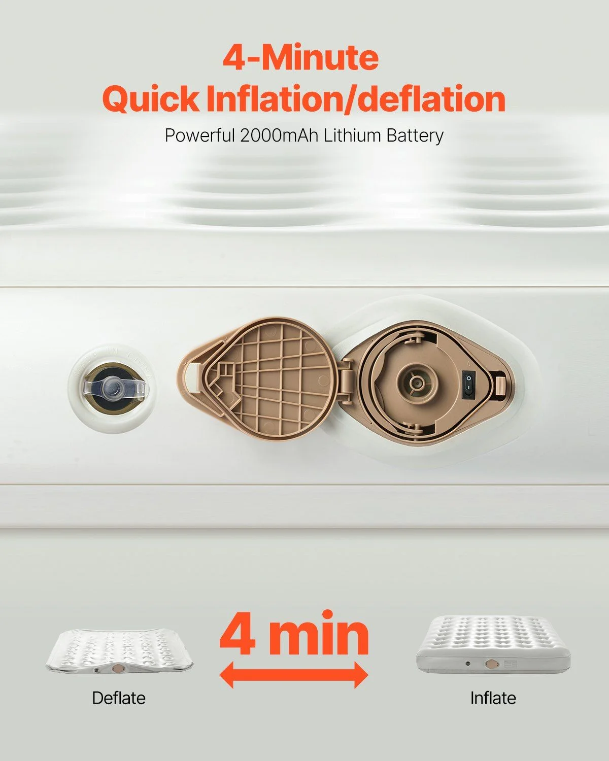 Queen Air Mattress with Frame & Built-in Pump – 2-Person Blow Up Camping Mattress Supports 600lbs – Elevated Inflatable Bed for Guests, Travel & Home Use – Quick Inflation/Deflation - Image 4