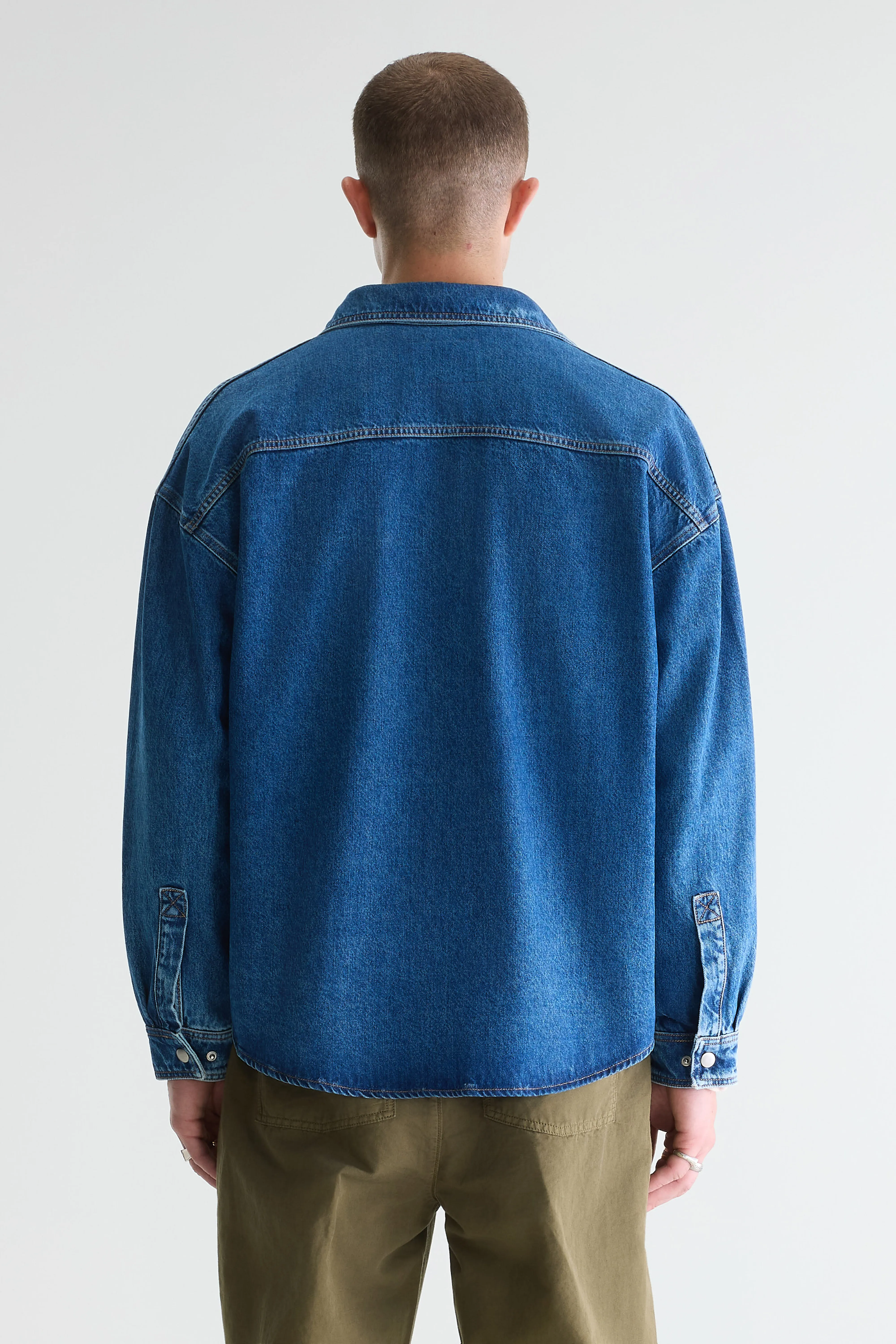 Bellerose Poach denim overshirt (261 / M / MD BLUE MARBLE)