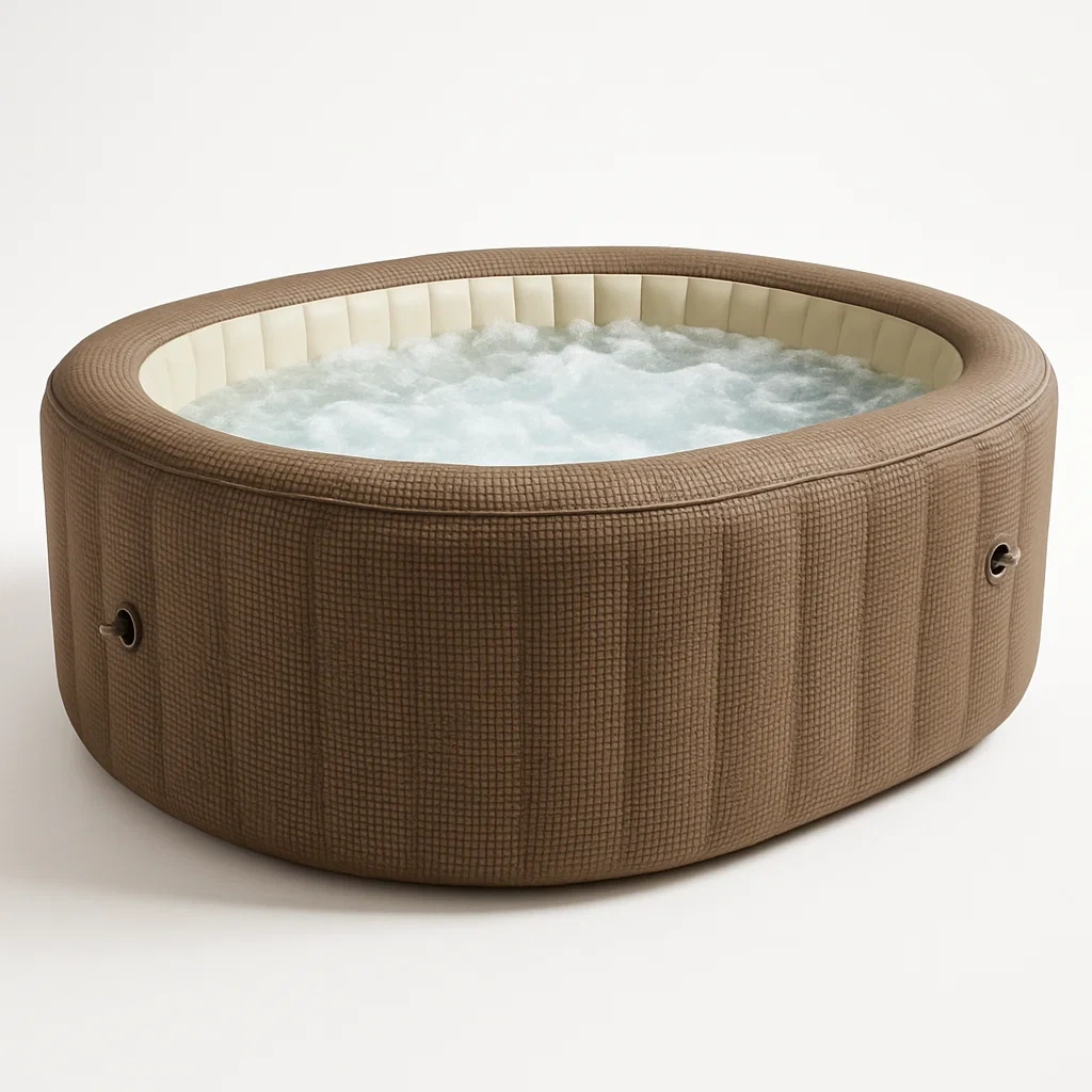 Spas hinchables 196x196x71 cm 4 plazas redondo marrón/beige GtMisek358GN
