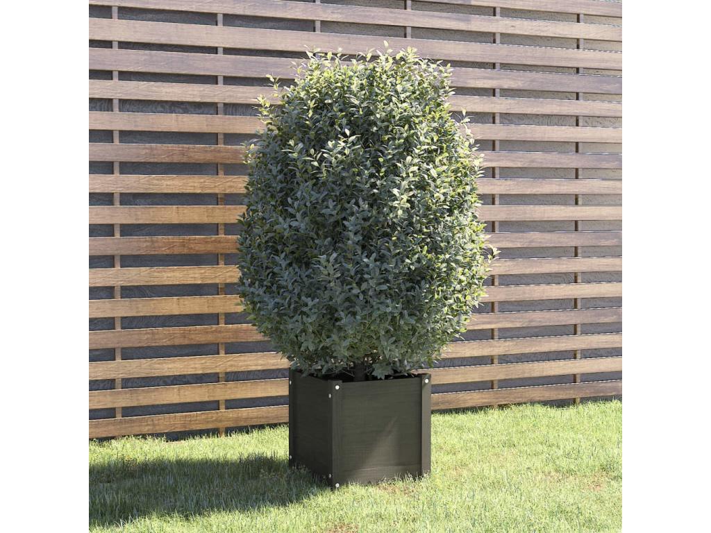 Decoratodo  madera maciza de pino gris 40x40x40 cm