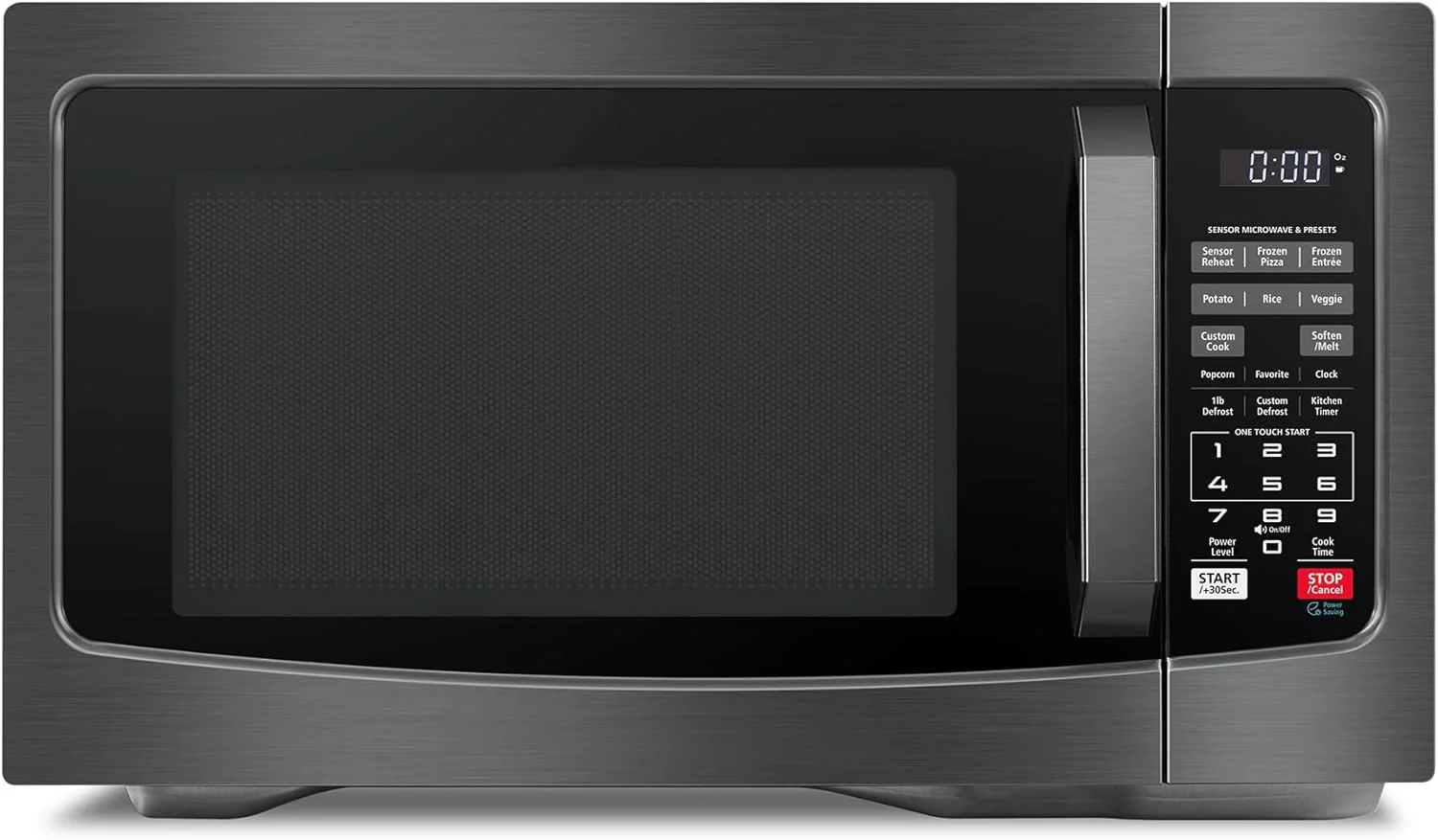 Air Fryer Combo 8-in-1 Countertop Microwave Oven, with Convection, Broil, Odor Removal Mode, 12.4" Position Memory Turntable, Child-Lock, 1.0 Cu.ft, Black Stainless Steel