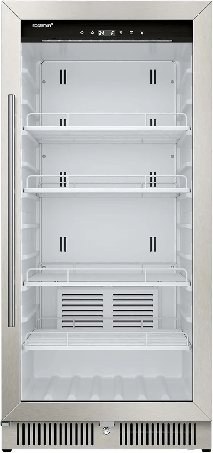 22" Wide 10.1 Cu. Ft. Commercial Beverage Merchandiser – Stainless Steel, Temp Alarm, Reversible Door