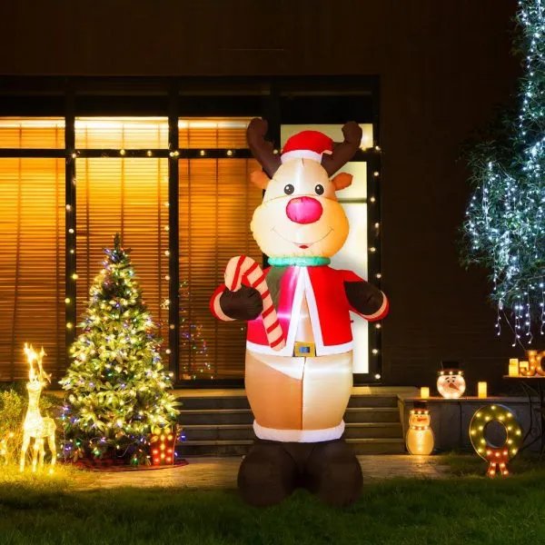 WAYFAIR Christmas-8 Ft Lighted Inflatable Reindeer Decor