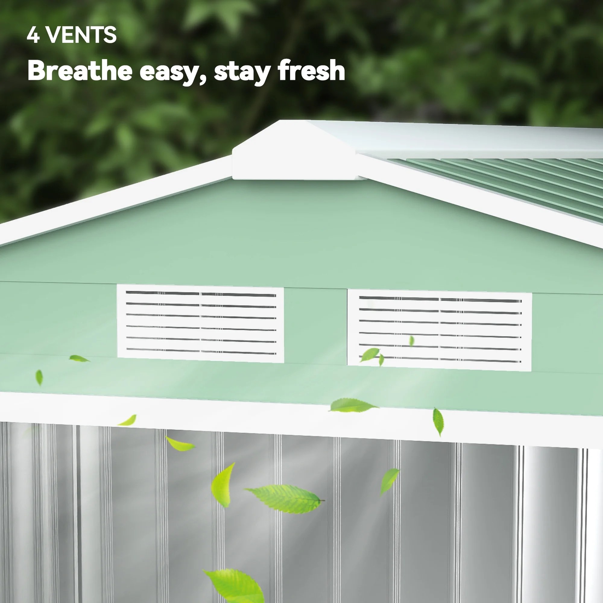 Outsunny 7' x 4' Metal Storage Shed Organizer, Garden Tool House with 4 Vents and 2 Sliding Doors for Backyard, Patio, Garage, Lawn, Dark Gray - Image 73