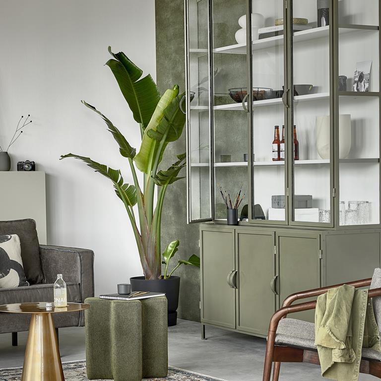 New Routz Detroit Vitrinekast - Olijfgroen