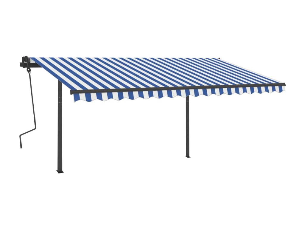 Toldo automático sensor viento LED 4,5x3,5 Azul y Lujodec