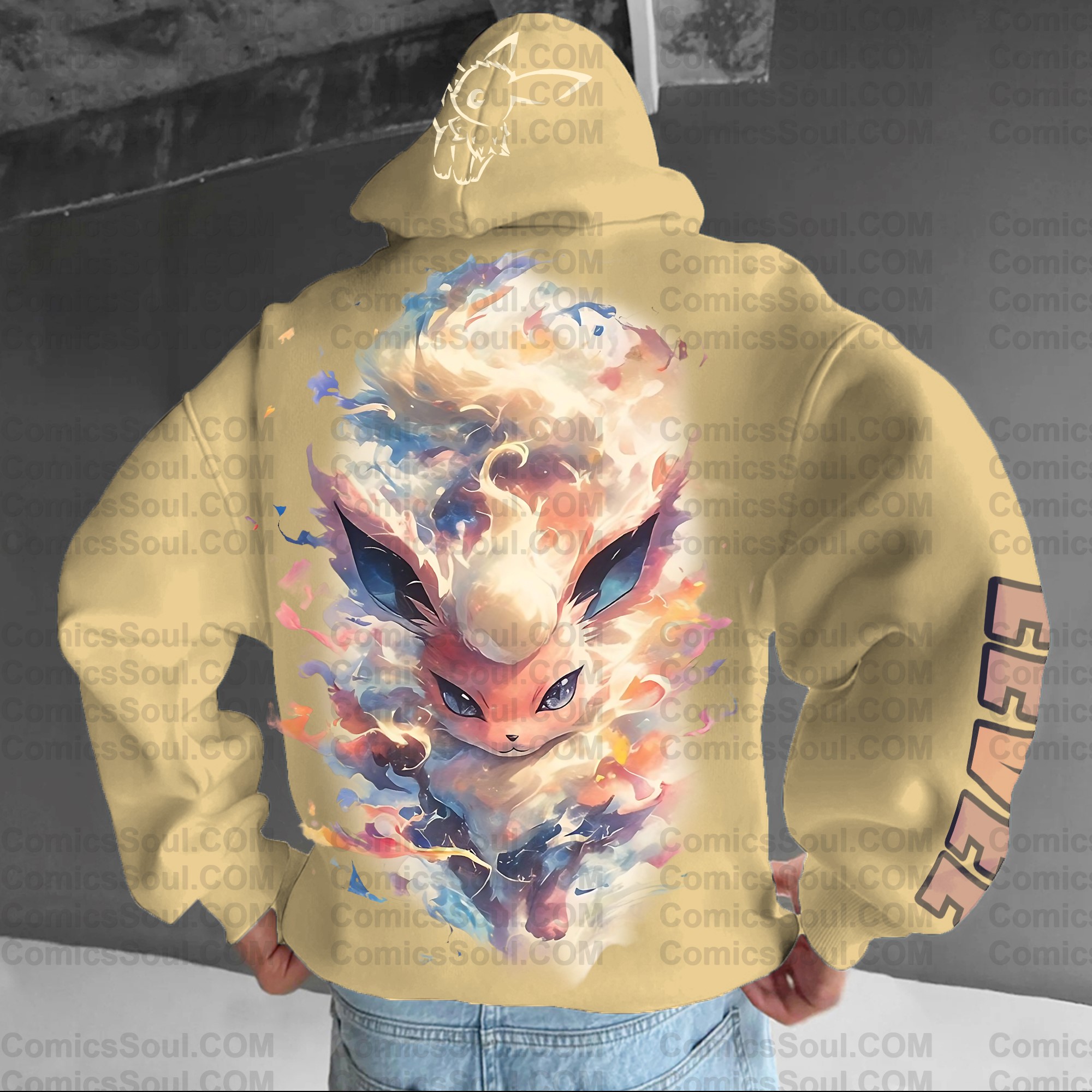 Unisex Anime Graphic Streetwear Vintage Plush Hoodie| Eevee