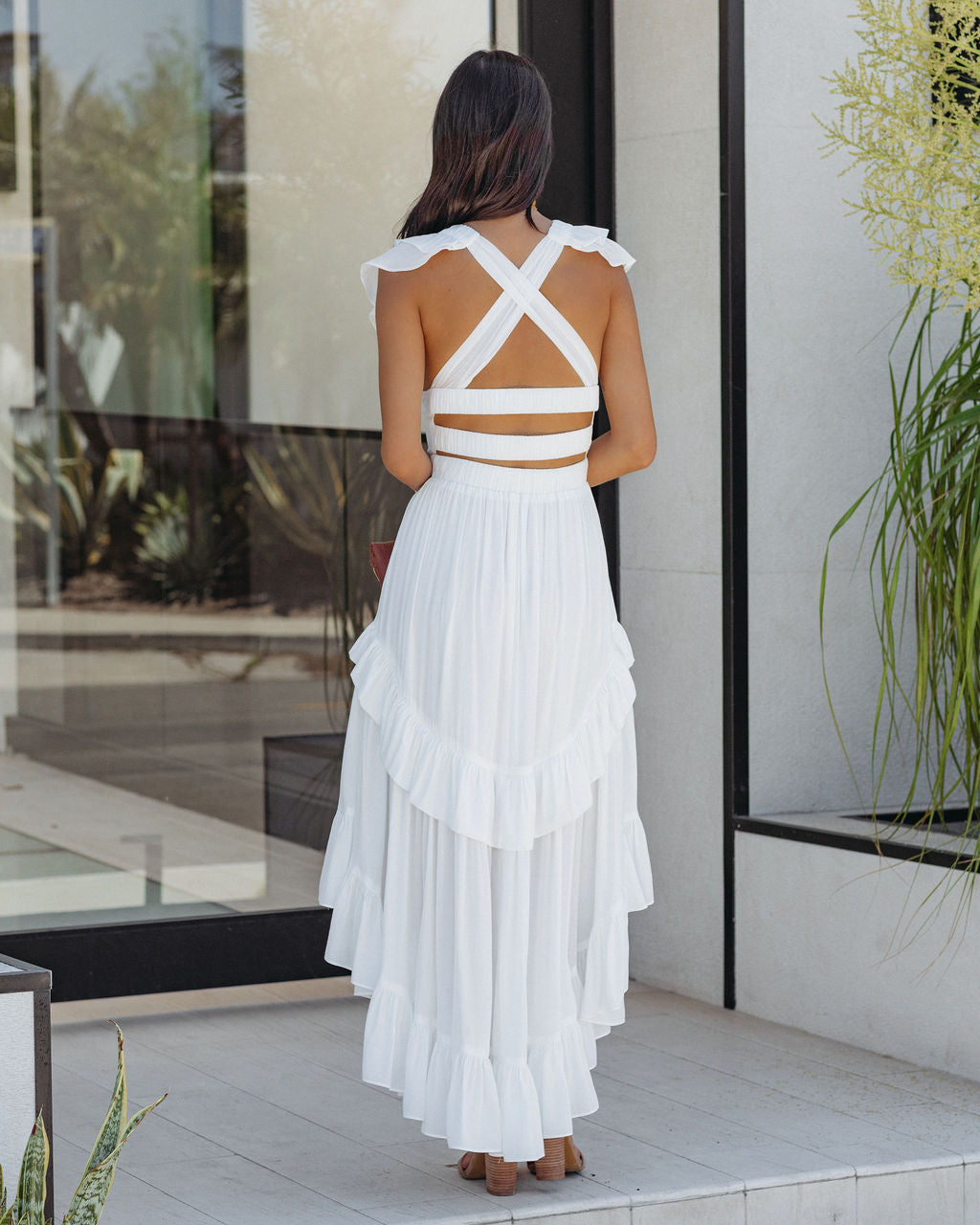 Philomena Tiered Ruffle Maxi Dress - White - FINAL SALE - Se7enfashion