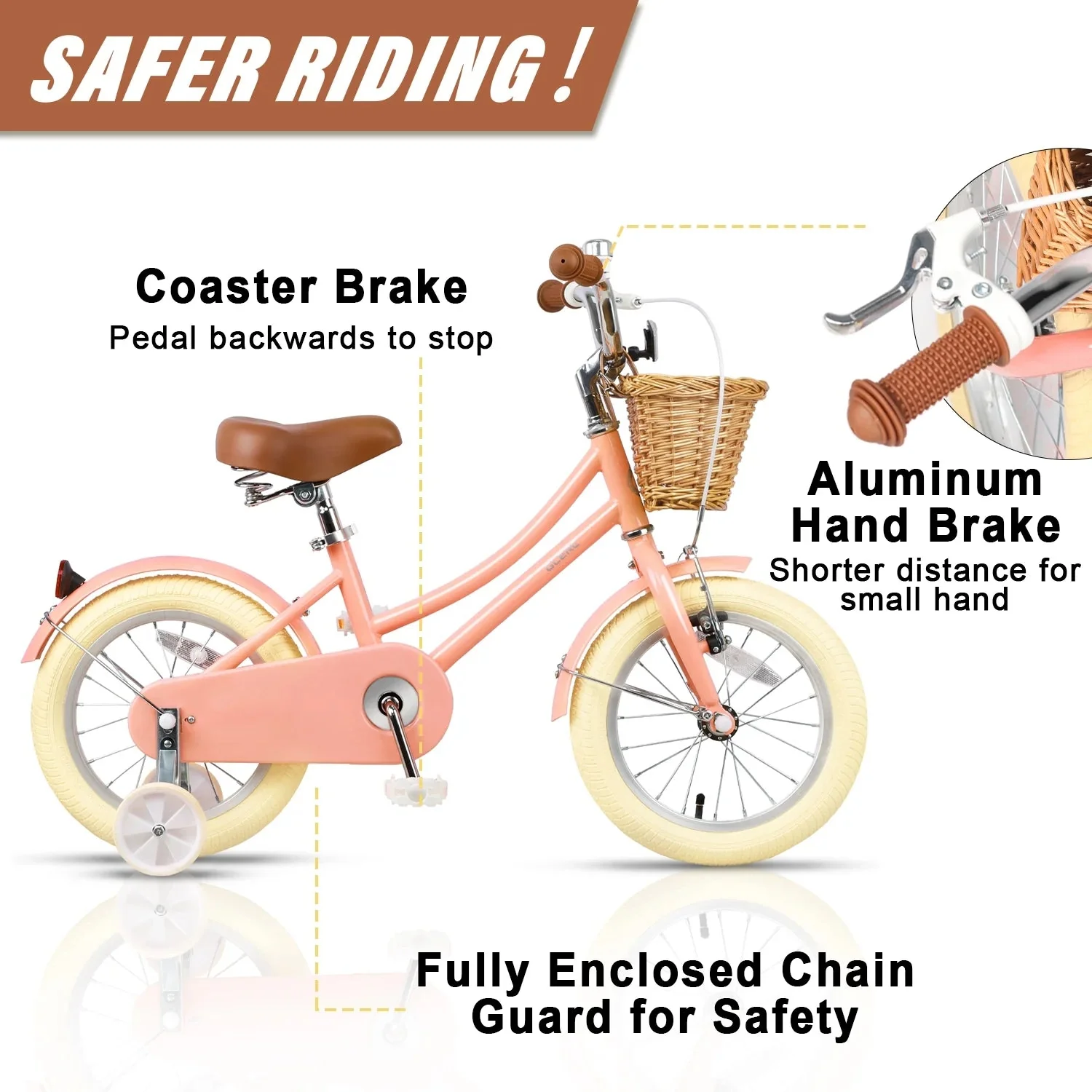 Glerc Girls' Kids' Bike, 12 inch, Pink, Ages 2-4 Years - Little Molly - Image 37 Glerc Girls' Kids' Bike, 12 inch, Pink, Ages 2-4 Years - Little Molly - Image 37