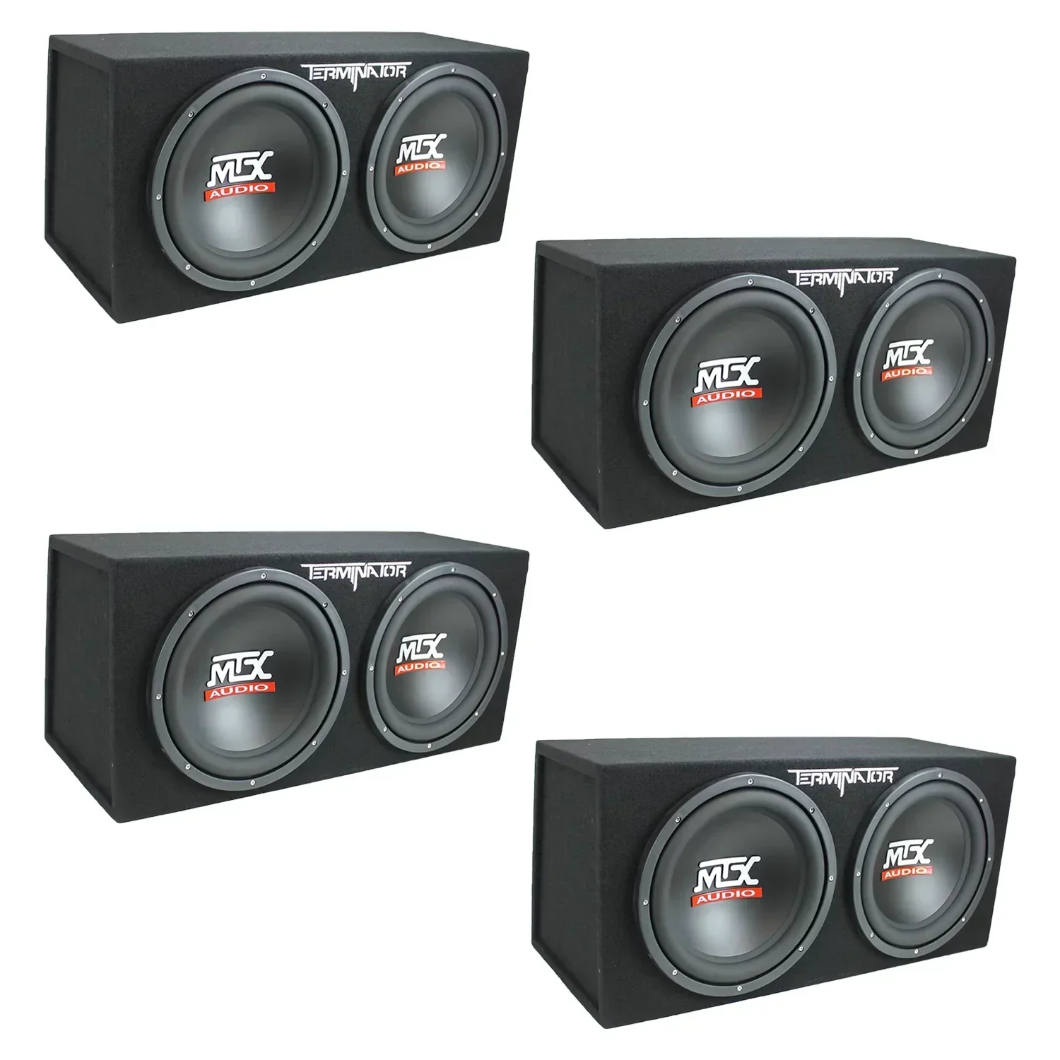 MTX Dual Loaded Subwoofer Enclosure, 12-Inch, 1200-Watt, 4 Pack - TNE212D