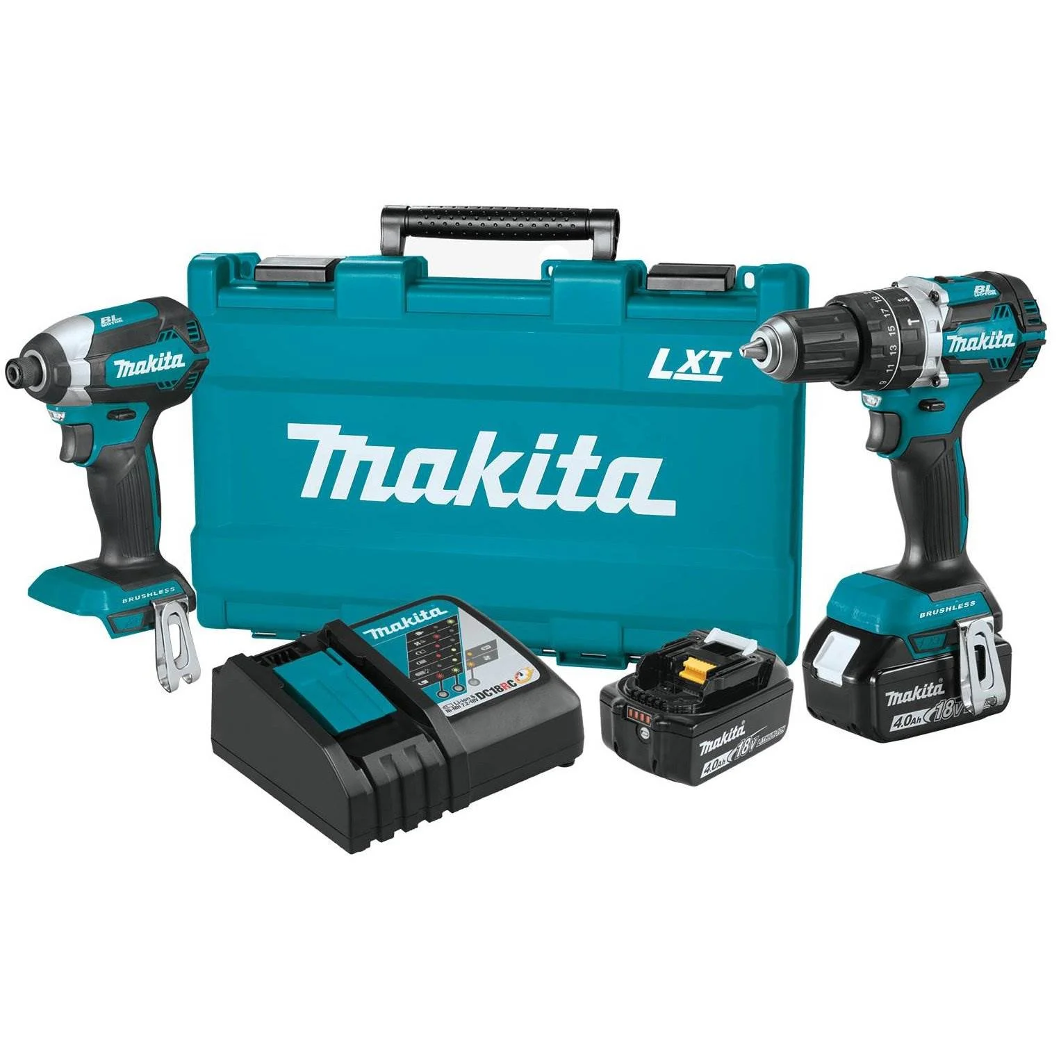 Makita Brushless 18V LXT Cordless 2 Piece Impact & Driver Drill Combo Kit XT269M - Image 2
