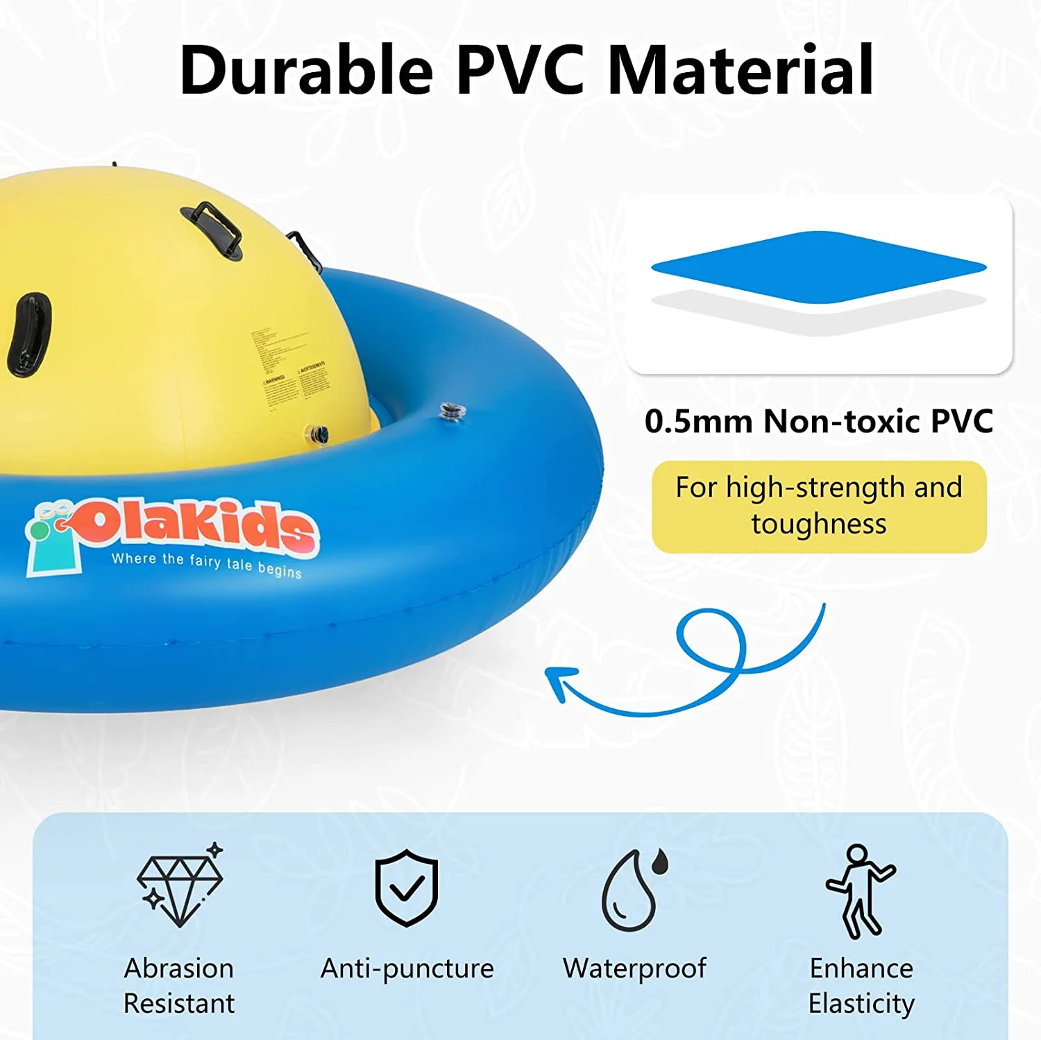 OLAKIDS 8FT Inflatable Dome Rocker Bouncer, Outdoor Kids Giant Roll and Play Seesaw Rocker with 6 Secure Handles, Max Weight 250 LBS, Toddlers Climbing Toy Backyard Play Center Equipment - Image 26