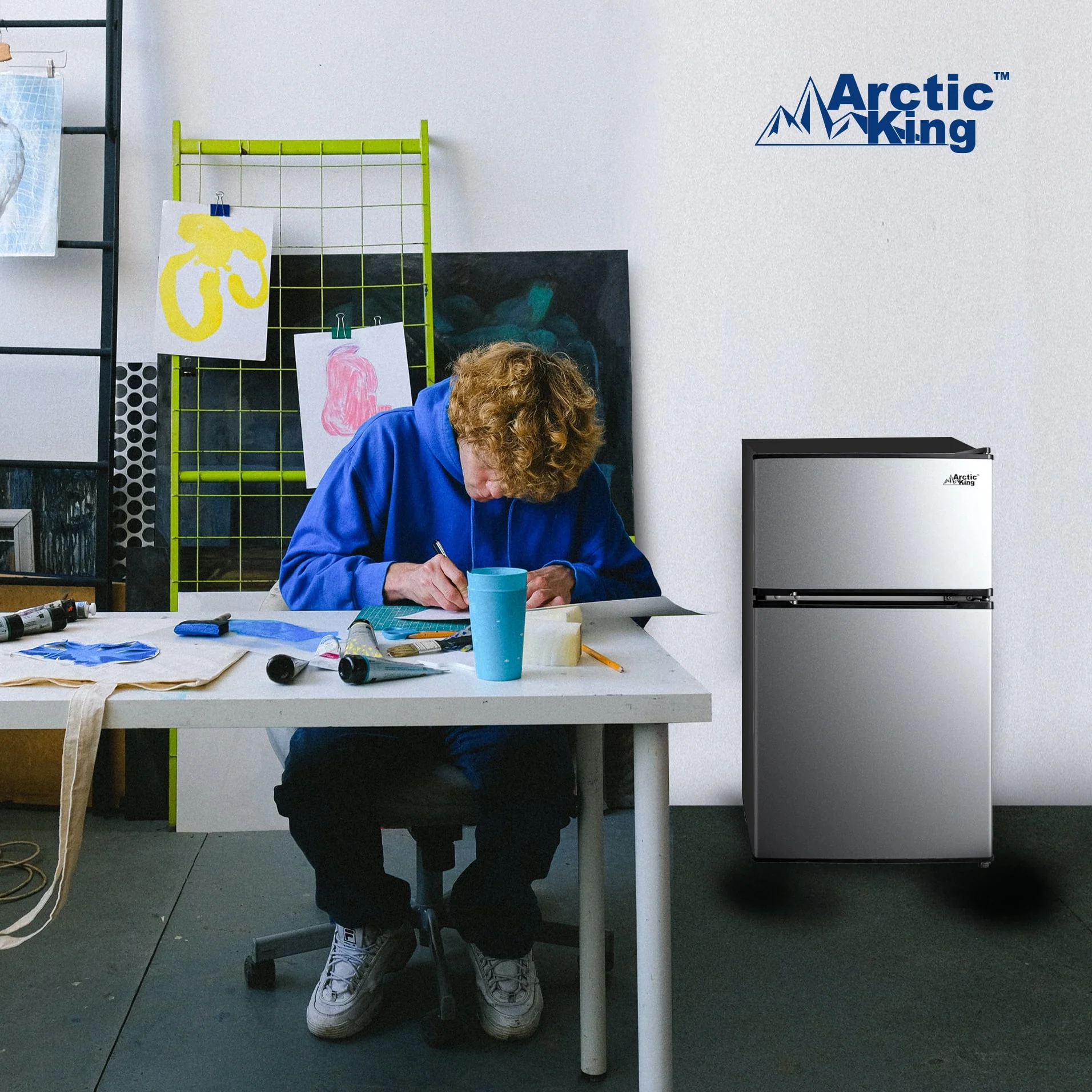 Arctic King 3.2 Cu ft Two Door Mini Fridge with Freezer, Stainless Steel, E-Star, ARM32D5ASL - Image 16