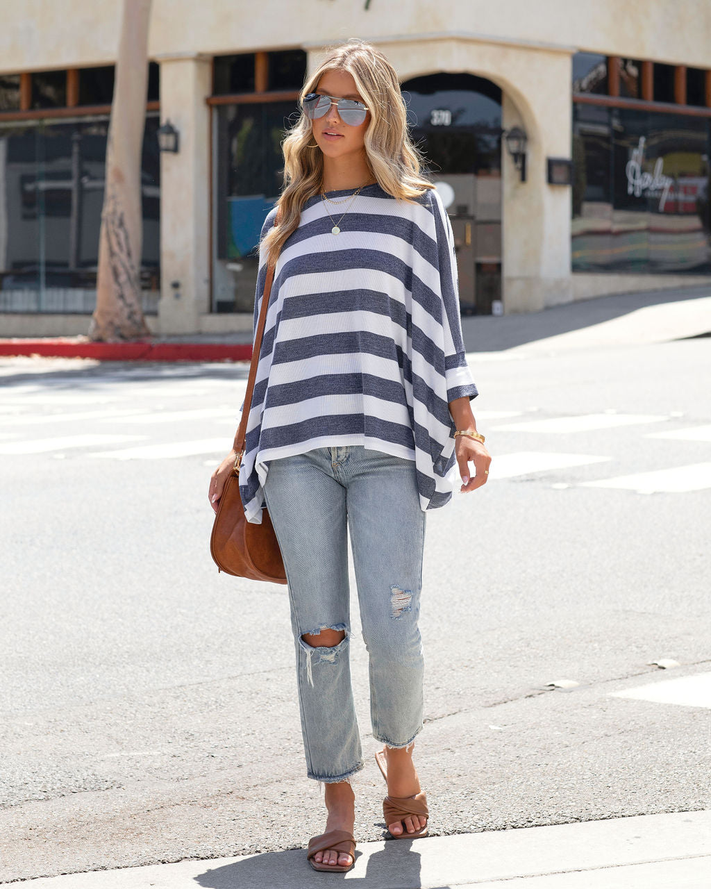 Rugby Club Striped Long Sleeve Top - Navy - SALE - Se7enfashion