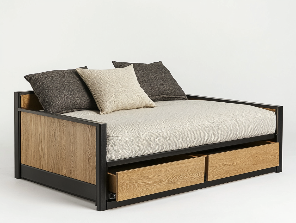 Cama nido industrial con almacenamiento para espacios multifuncionales