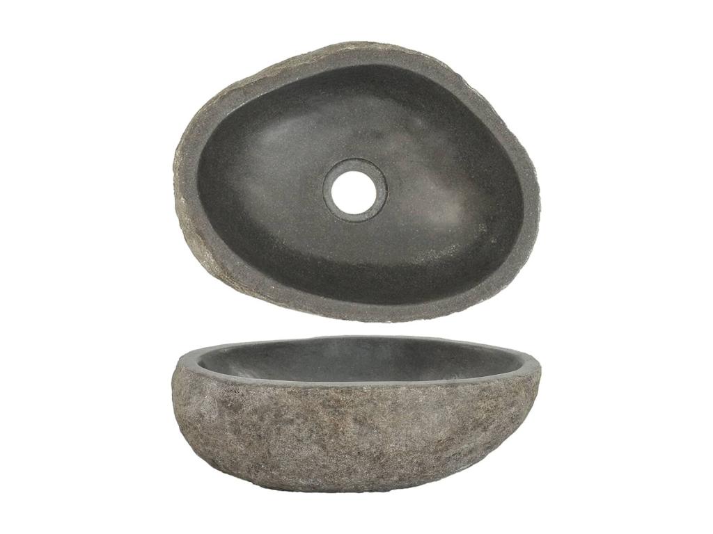 Fregadero ovalado de piedra de río (29-38)x(24-31) cm