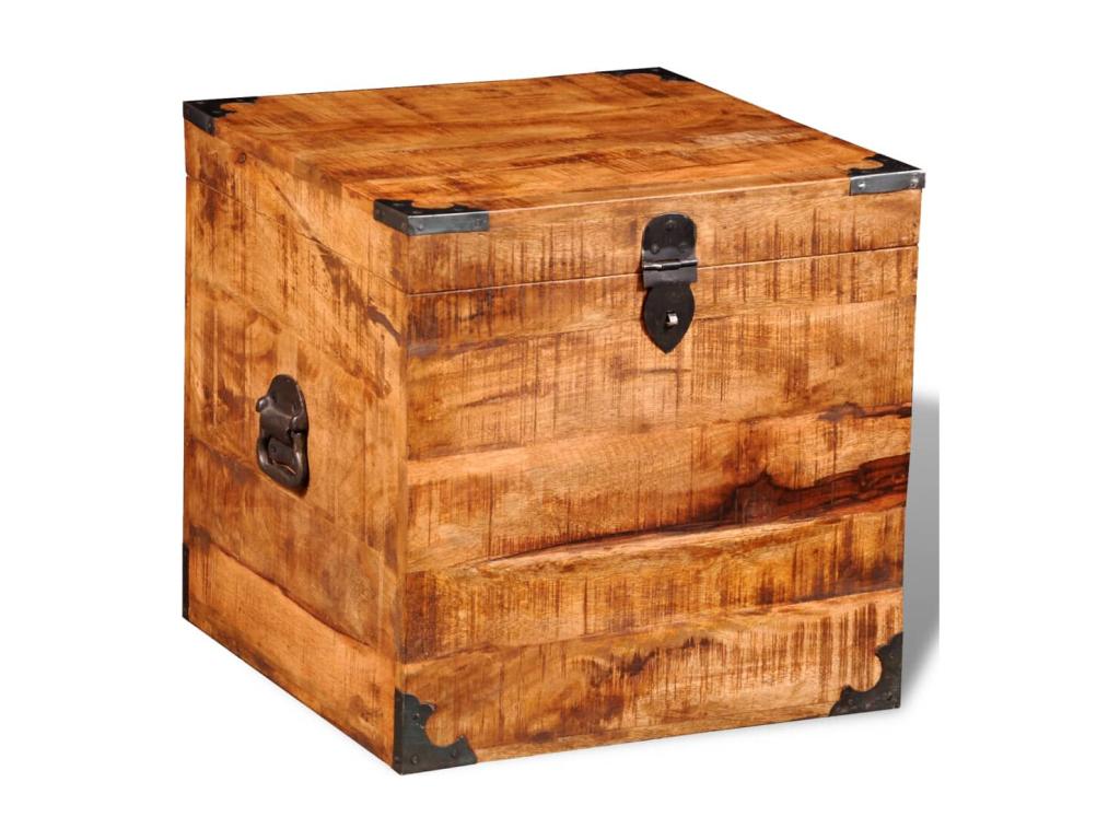 Cómoda de almacenamiento cúbica Madera de mango en bruto
