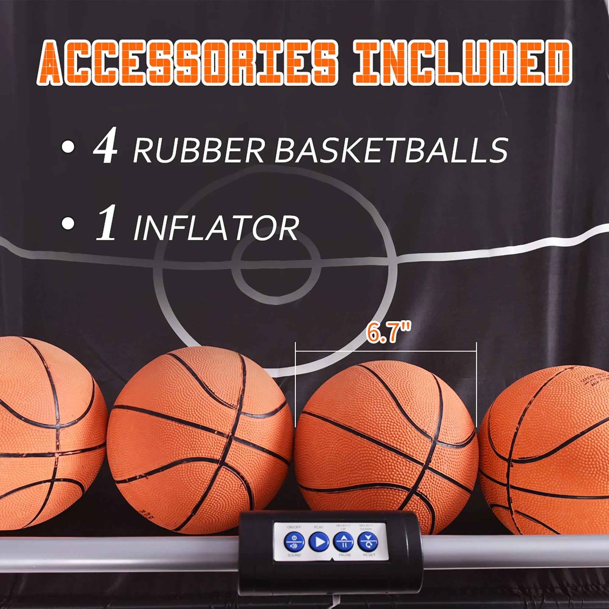 Costway Dual LED Electronic Shot Basketball Arcade Game with 8 Game Modes 4 Balls Foldable Grey - Image 8