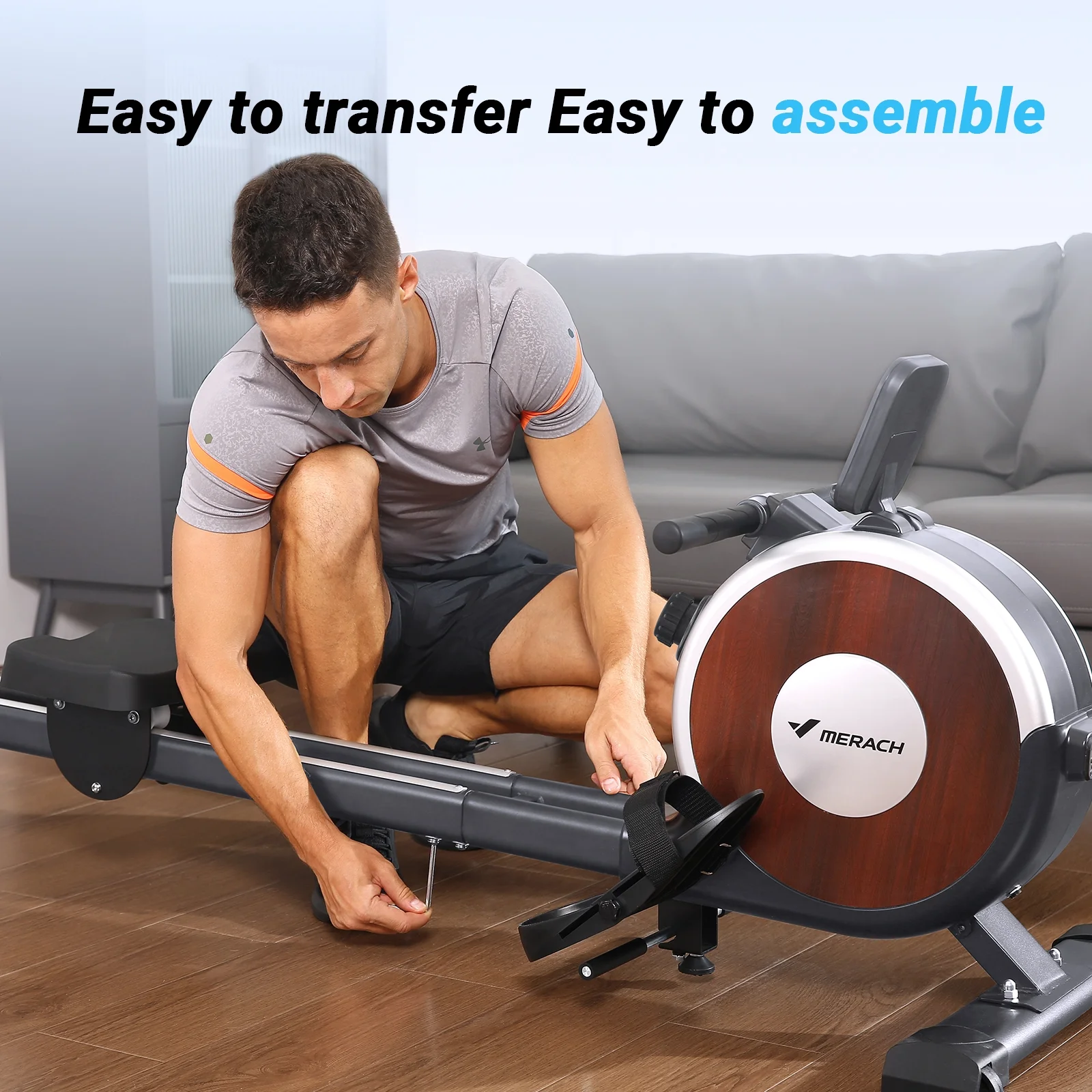 MERACH Magnetic Rowing Machine 350lbs Weight Capacity, 16 Levels of Quiet Resistance, Bluetooth Rowing Machine for Home Workout - Image 2