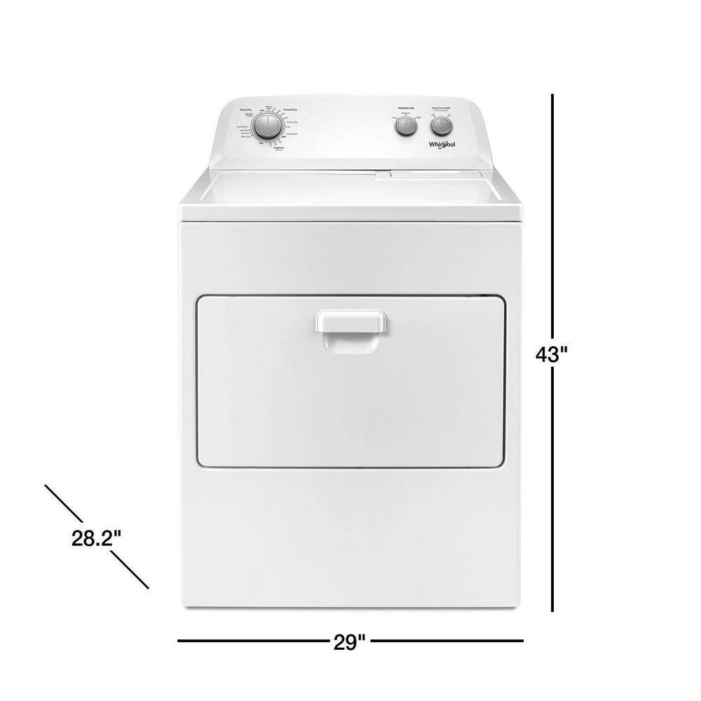 Whirlpool 7.0 cu. ft. Electric Dryer, AutoDryTM System, Wrinkle ShieldTM, White