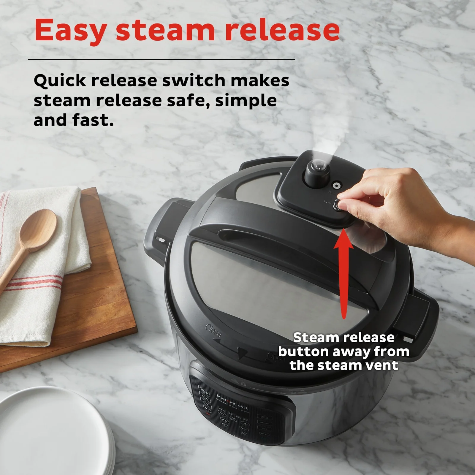 Instant Pot 6Qt RIO Chef Series 7-in-1 Multi-Cooker, Pressure Cooker, Slow Cook, & More, Black - Image 7