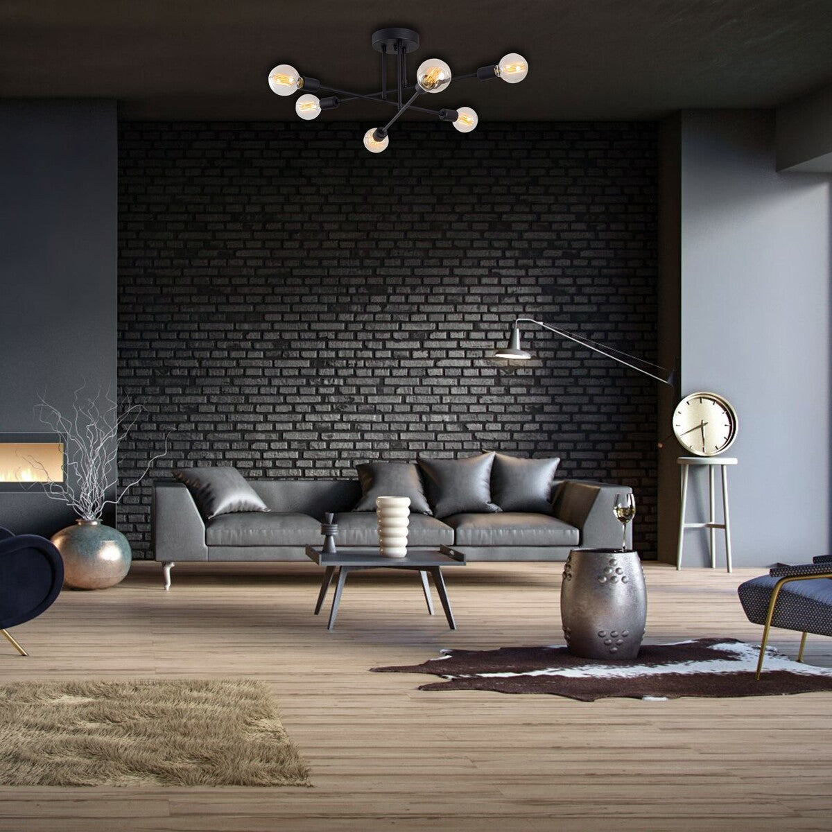 Asir Kroonluchter - Zwart - 64 x 30 x 64 cm